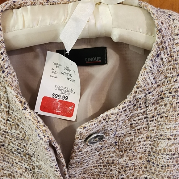 Cinque women's lined neutral suit jacket - Picture 3 of 7